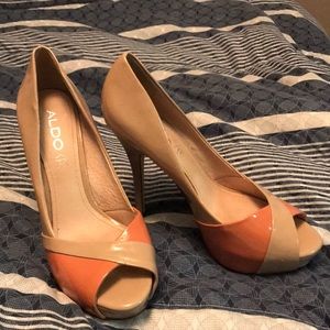Aldo Beige and Salmon Pumps
